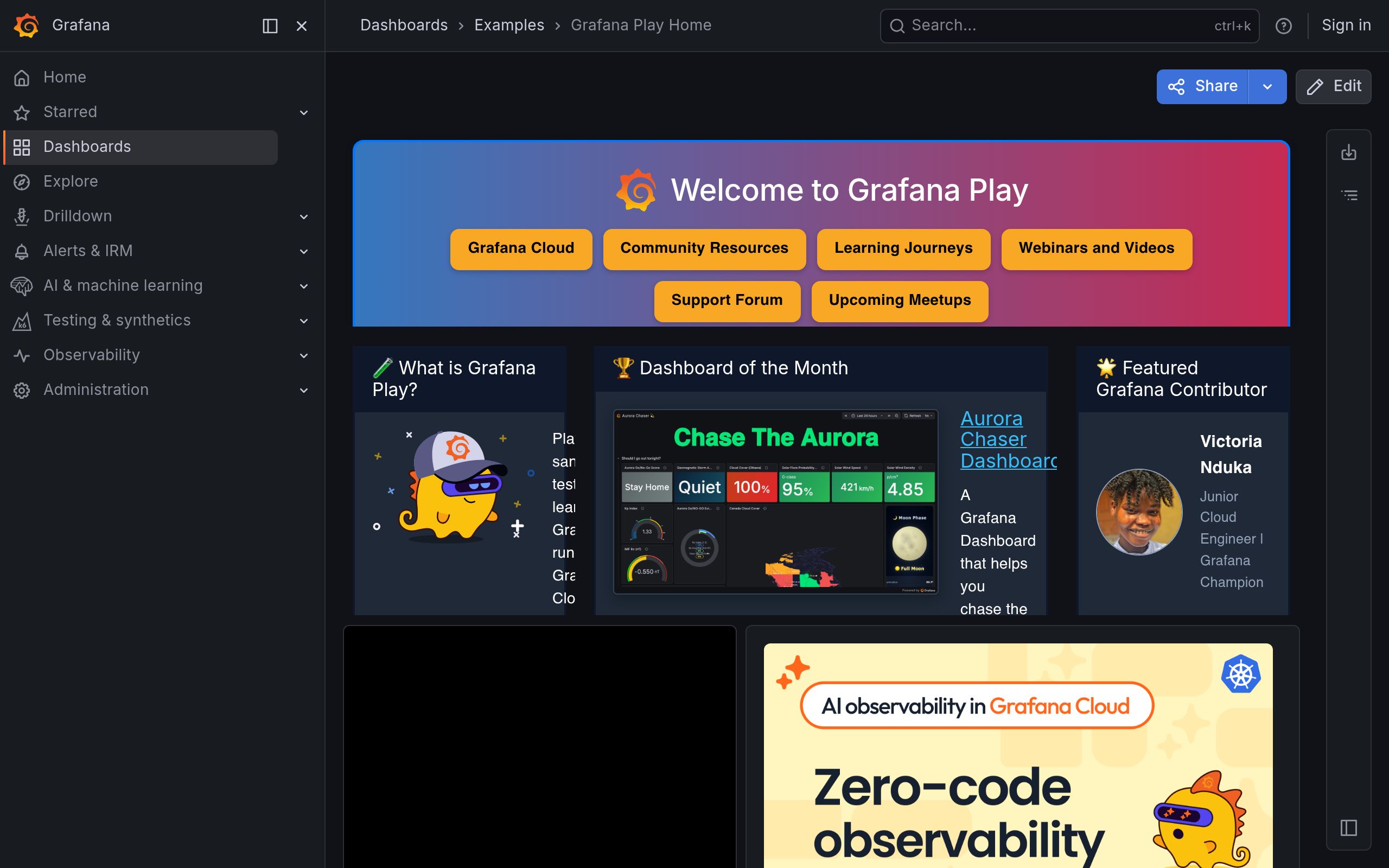 Grafana 스크린샷